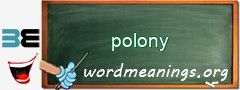 WordMeaning blackboard for polony